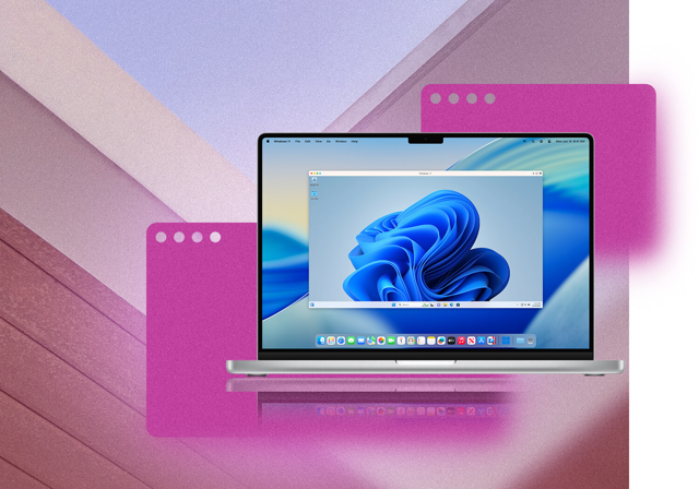 Official Parallels Desktop 26-era Mac promotion showing Windows integration; not a version27 capture.