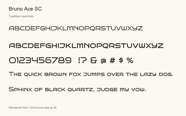 Typeface specimen rendered from the distributed font