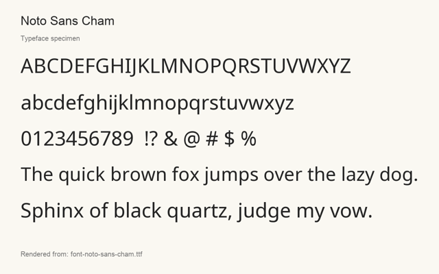 Typeface specimen rendered from the distributed font