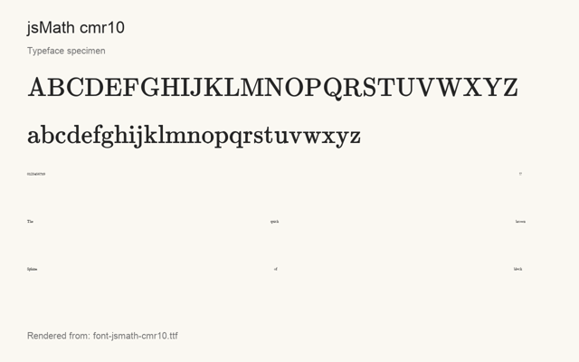 Typeface specimen rendered from the distributed font
