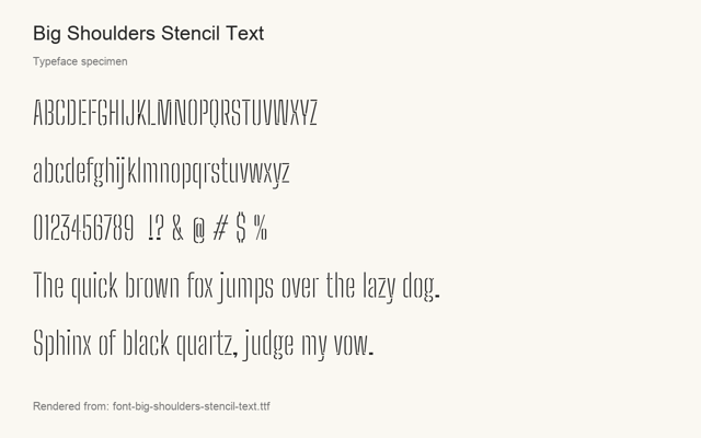 Typeface specimen rendered from the distributed font