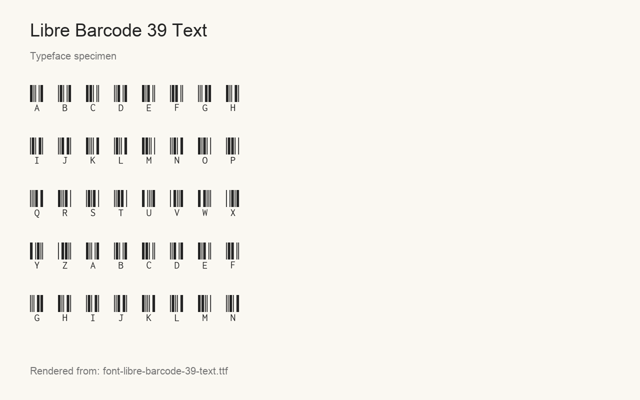 Typeface specimen rendered from the distributed font