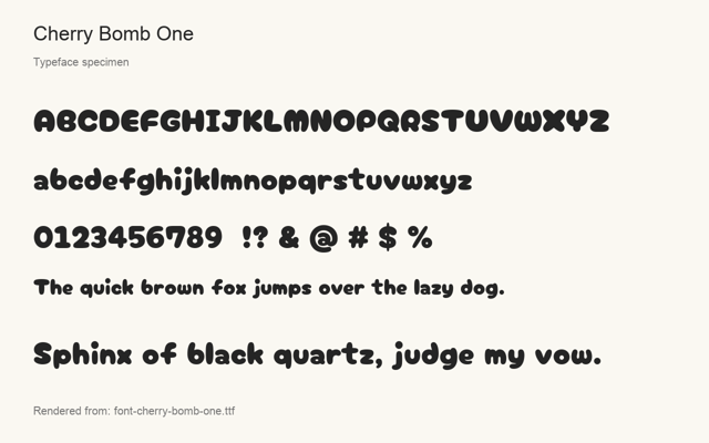 Typeface specimen rendered from the distributed font