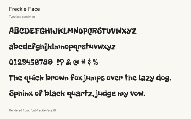 Typeface specimen rendered from the distributed font
