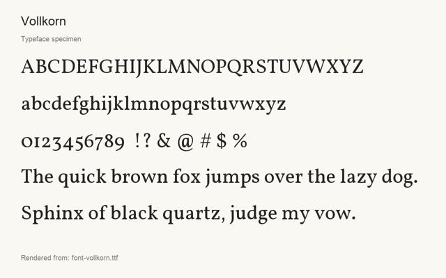 Typeface specimen rendered from the distributed font