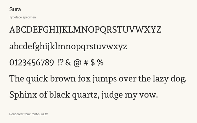 Typeface specimen rendered from the distributed font