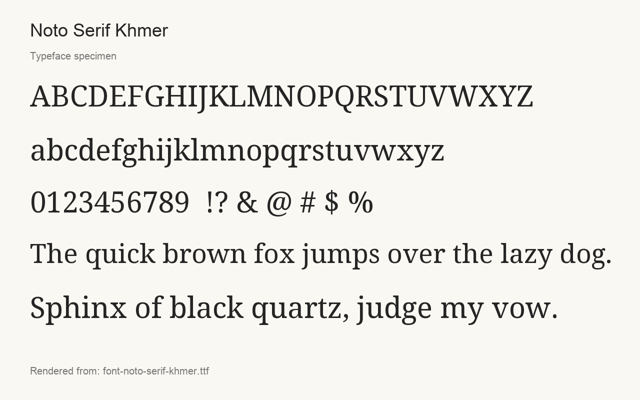Typeface specimen rendered from the distributed font