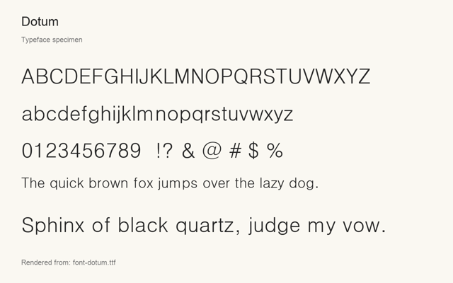 Typeface specimen rendered from the distributed font
