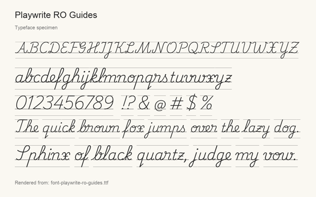 Typeface specimen rendered from the distributed font