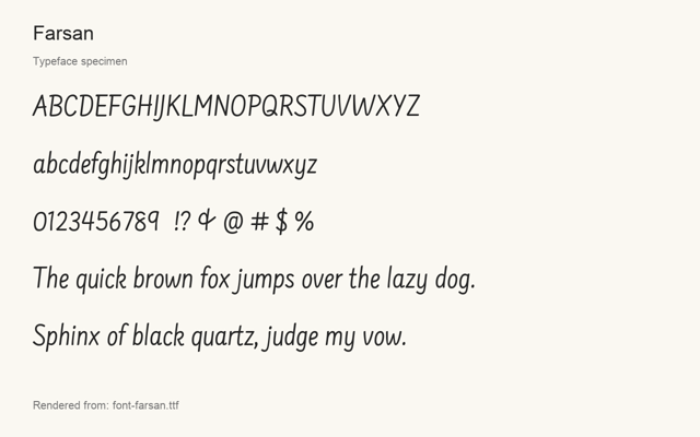 Typeface specimen rendered from the distributed font