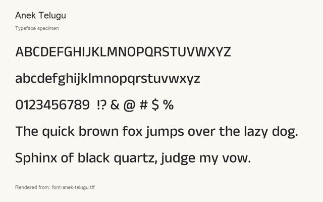 Typeface specimen rendered from the distributed font