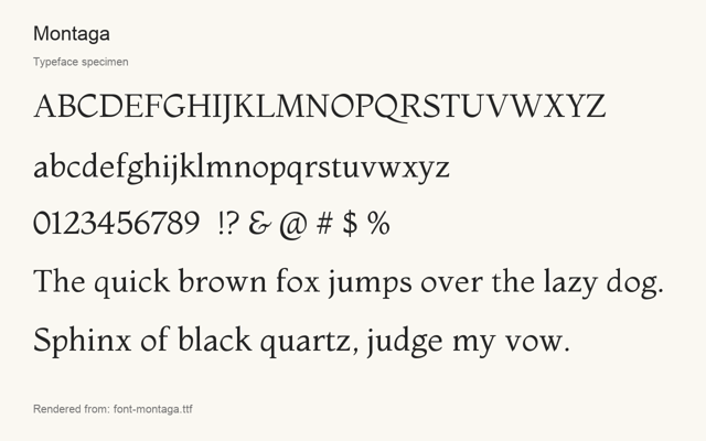 Typeface specimen rendered from the distributed font