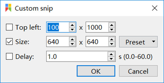 Official historical Windows Custom snip dialog; not the Mac 2.11.3 interface.