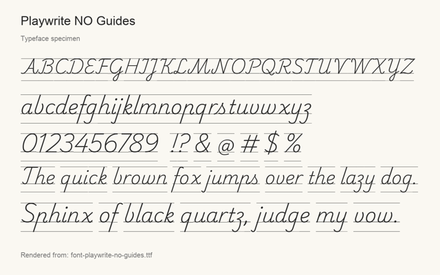 Typeface specimen rendered from the distributed font