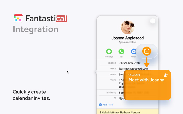 Vista oficial de Mac App Store de contactos e integración de calendario Cardhop.