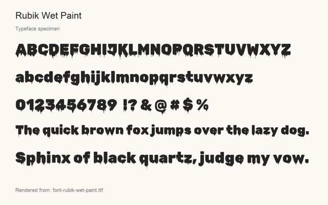 Typeface specimen rendered from the distributed font