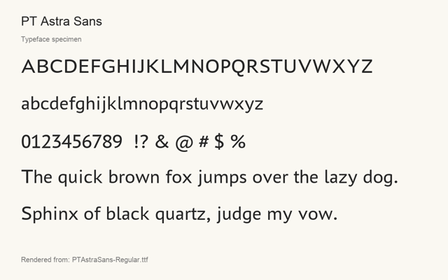 Typeface specimen rendered from the distributed font