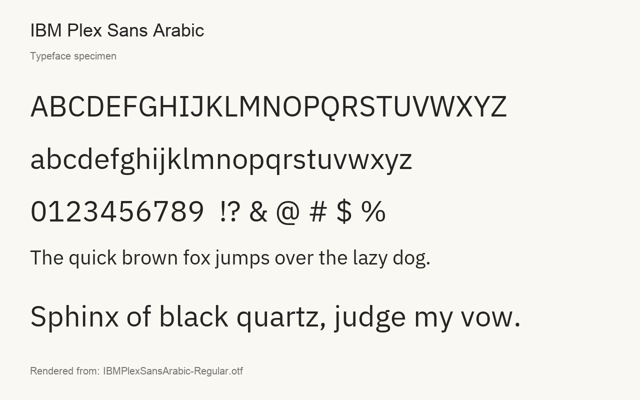 Typeface specimen rendered from the distributed font