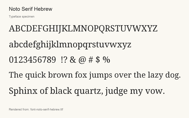Typeface specimen rendered from the distributed font