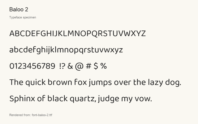 Typeface specimen rendered from the distributed font