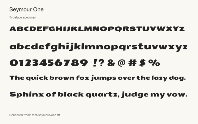 Typeface specimen rendered from the distributed font