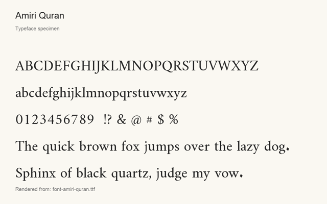 Typeface specimen rendered from the distributed font