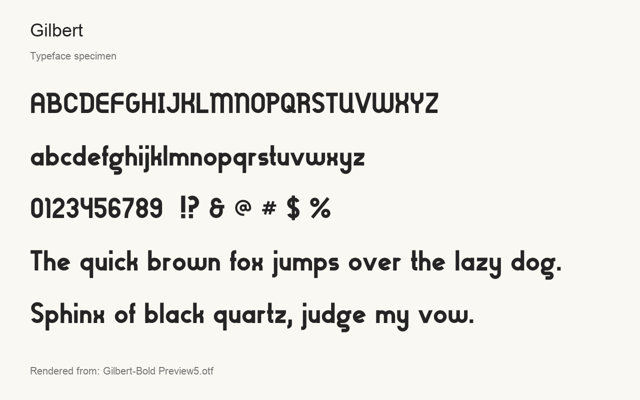 Typeface specimen rendered from the distributed font
