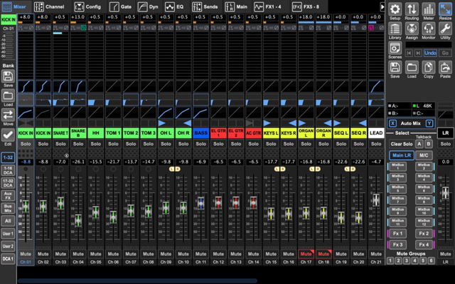 M32 Edit mixing interface — official Mac App Store screenshot