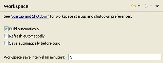 Shared Eclipse workbench workspace preferences in the official guide (historical interface excerpt)