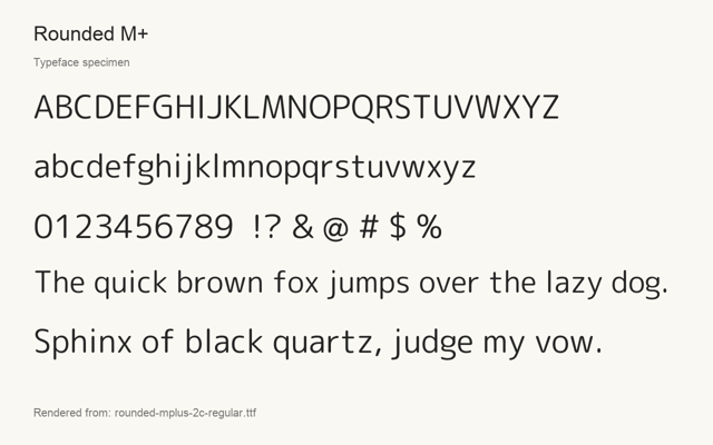 Typeface specimen rendered from the distributed font