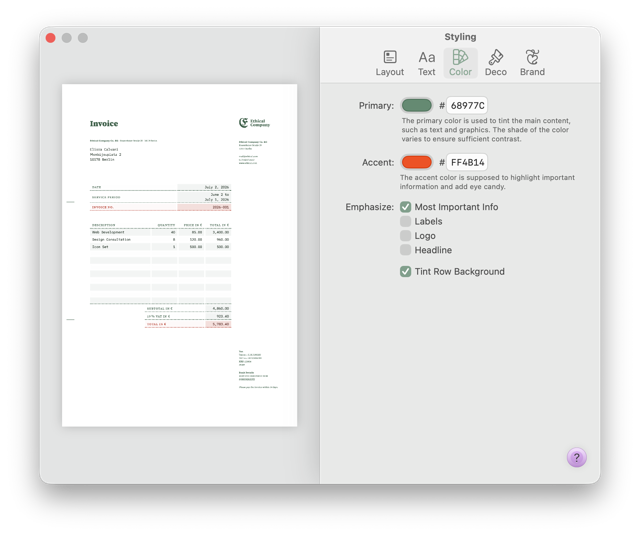 Official application interface