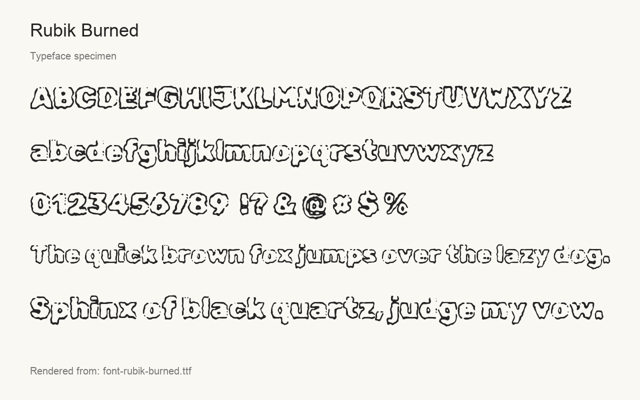 Typeface specimen rendered from the distributed font