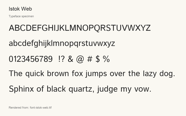 Typeface specimen rendered from the distributed font