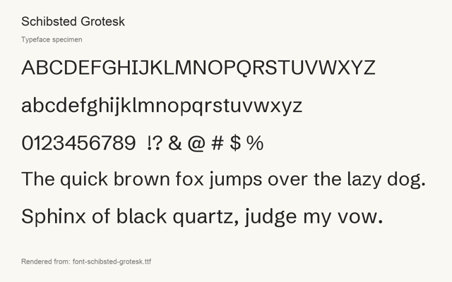 Typeface specimen rendered from the distributed font