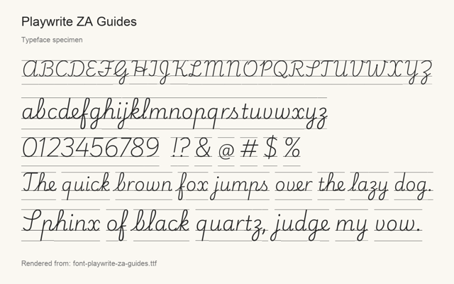 Typeface specimen rendered from the distributed font