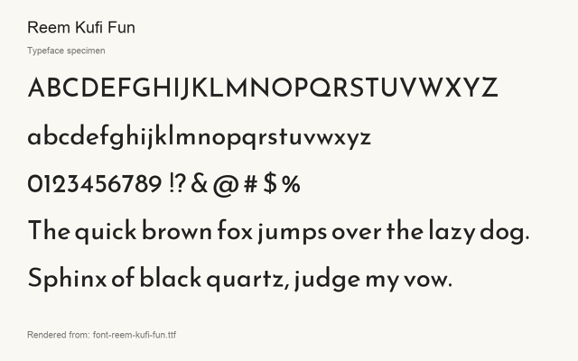 Typeface specimen rendered from the distributed font