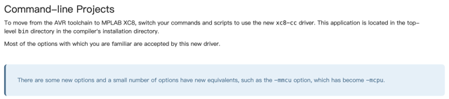 Command-line projects and compiler options — official documentation screenshot (v2.05 guide)