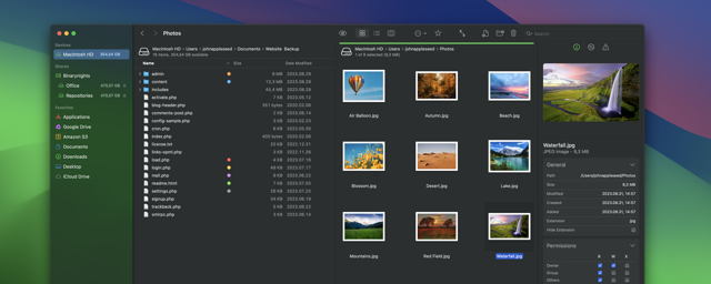 Главное окно ForkLift 4 из официального руководства пользователя для macOS