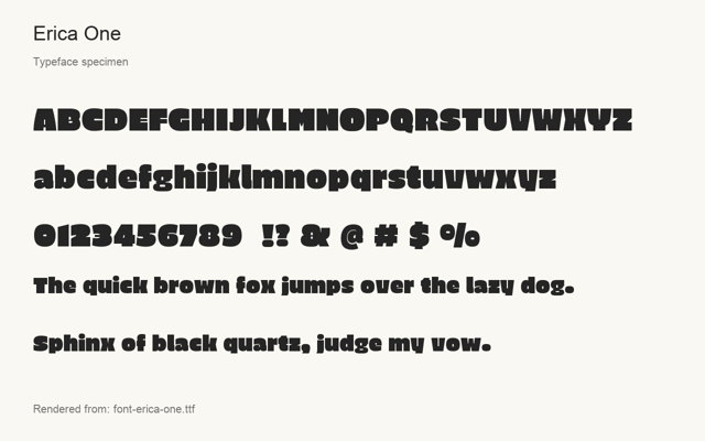 Typeface specimen rendered from the distributed font