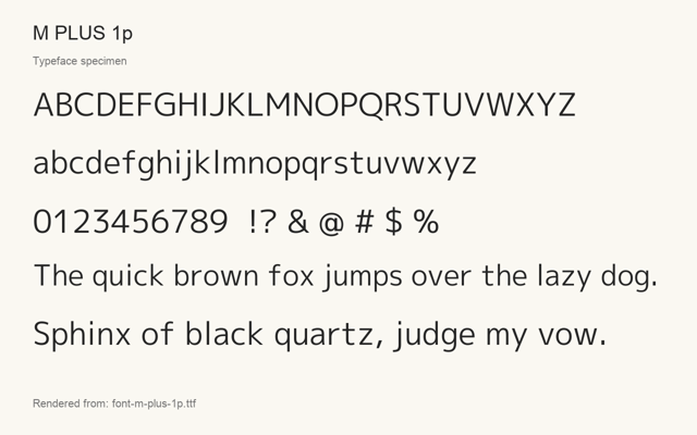 Typeface specimen rendered from the distributed font