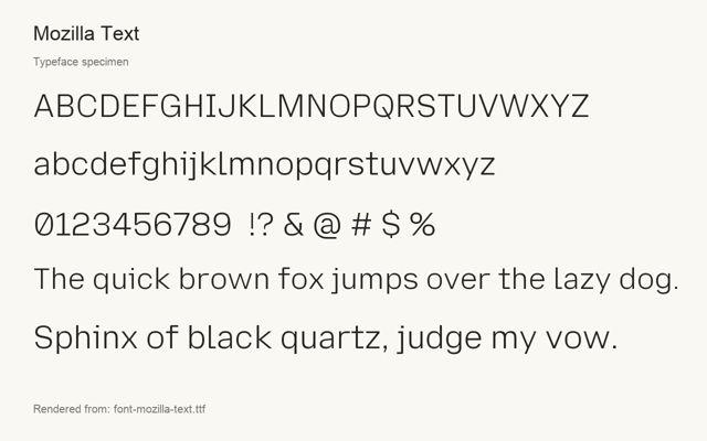 Typeface specimen rendered from the distributed font