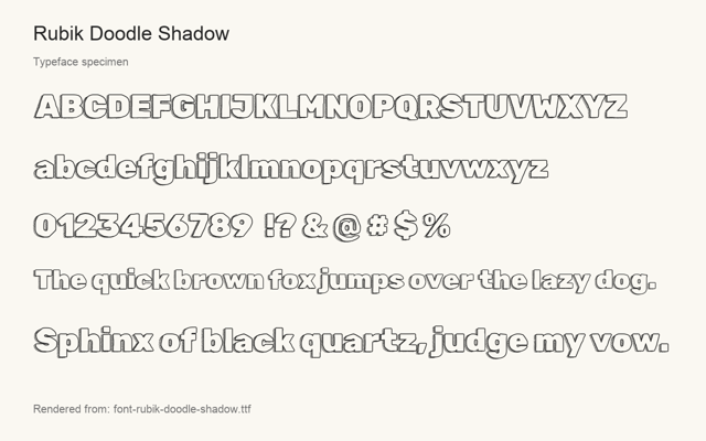 Typeface specimen rendered from the distributed font