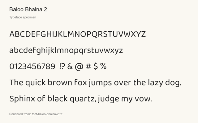 Typeface specimen rendered from the distributed font