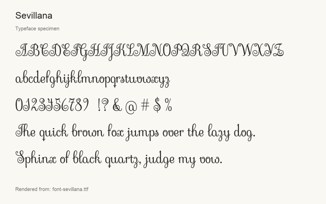 Typeface specimen rendered from the distributed font