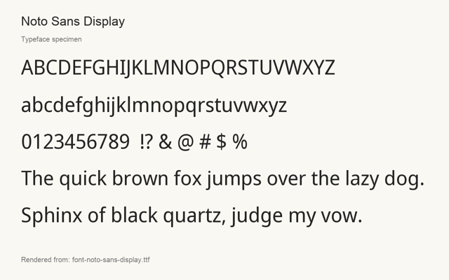 Typeface specimen rendered from the distributed font