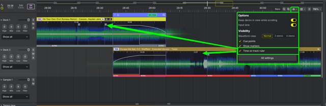 DJ.Studio Next 5.0.3-beta.1: ilustração oficial da régua de tempo da faixa