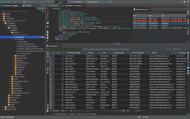 Official SQL editor and results-grid example; illustrative interface, not a version-specific macOS capture.