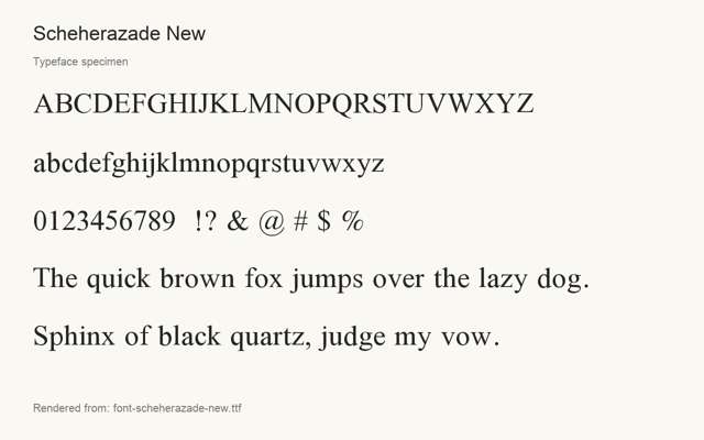 Typeface specimen rendered from the distributed font