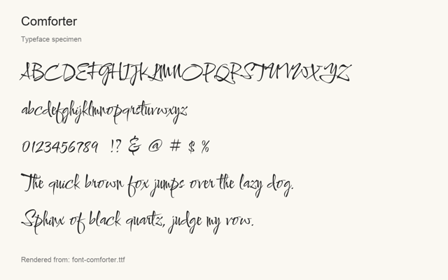 Typeface specimen rendered from the distributed font
