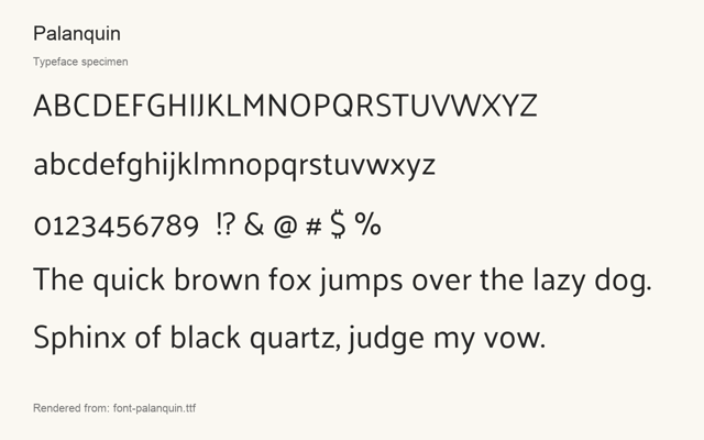 Typeface specimen rendered from the distributed font